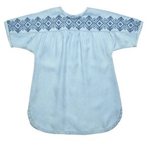 Pink Chicken Blue Embroidered Dress